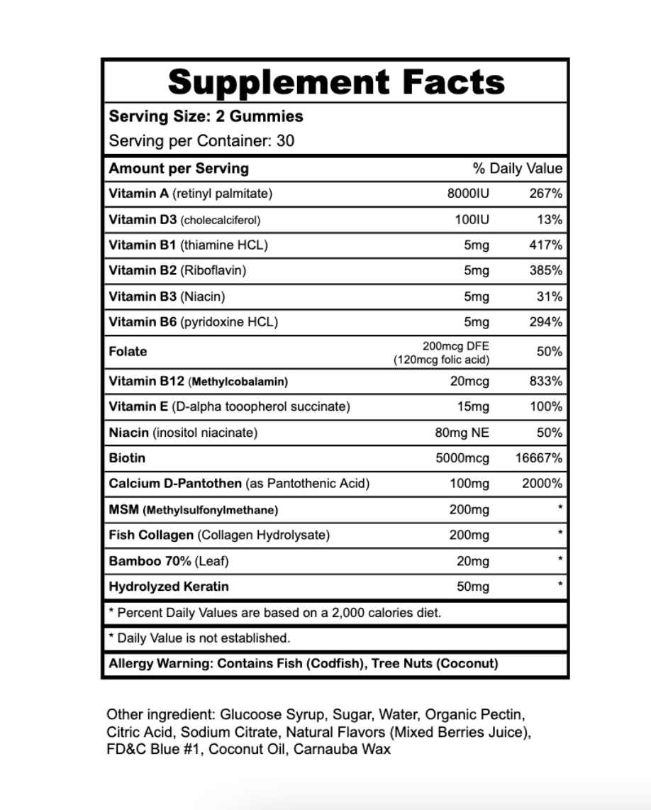 ចាហួយវិតាមីនប៊ីយូទីន (Biotin, Collagen, Keratin)