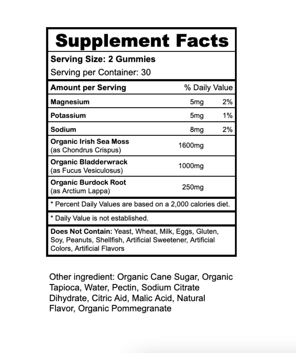 ចាហួយវិតាមីនសារាយសមុទ្រ (Irish Sea Moss)