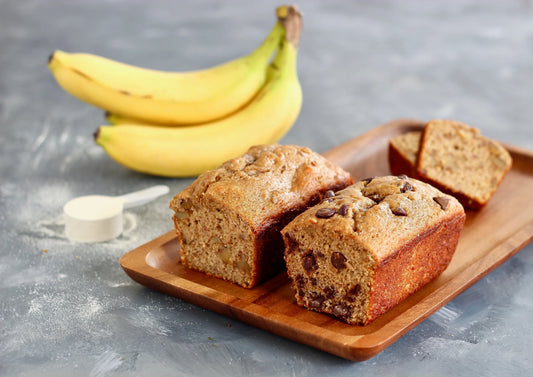 High Protein Collagen Banana Bread Recipe from NatureAid Cambodia collagen supplement powder