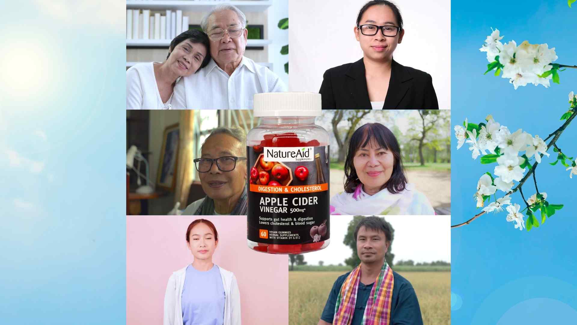 Load video: Apple Cider Vinegar gummies from NatureAid Cambodia - Helps reduce cholesterol and weight control. Good for blood circulation and overall metabolism. Facilitates digestion. Best vitamins and supplements in Phnom Penh and CCambodia. Order online today! www.natureaid.co