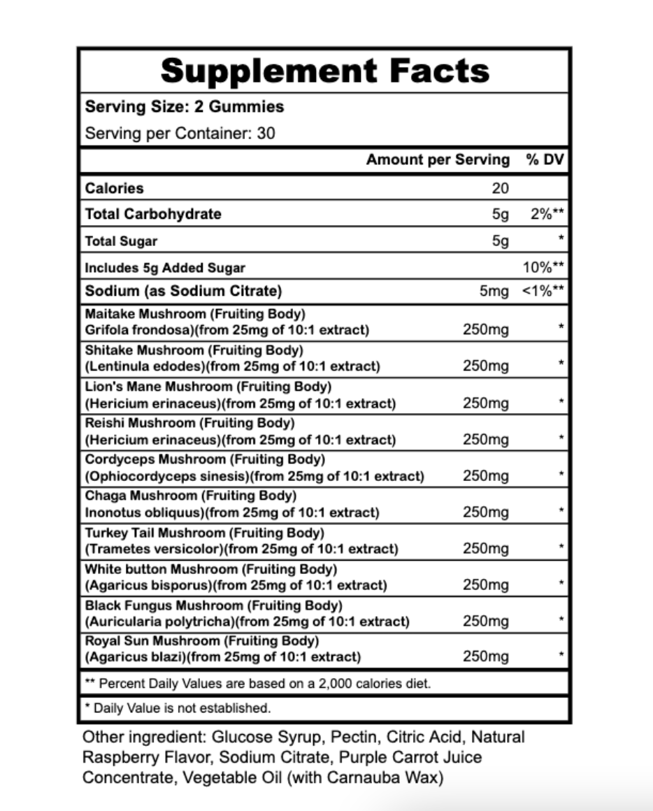 ចាហួយវិតាមីនផ្សិតចម្រុះ (Lion's Mane Mushroom Complex)