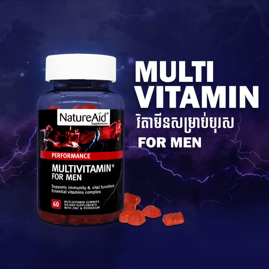 Multivitamin for Men វិតាមីនពៅសុខភាពបុរសពិតៗ by NatureAid Cambodia Phnom Penh Khmer energy for men strength health