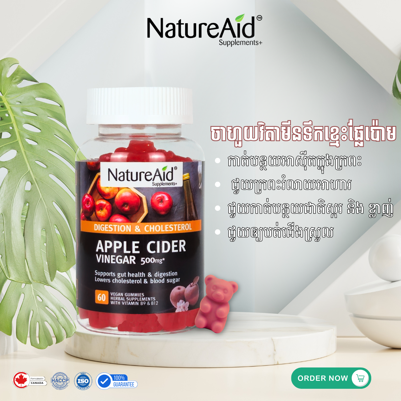 NatureAid Cambodia - Apple Cider Vinegar gummy supplements for weight loss, detox, digestion, acid reflux, reduce bloatin, 
Best vitamins and supplements in Phnom Penh, Cambodia. Buy online www.natureaid.co, NatureAid grab, delishop, norm+, Aosot Pharmacy, Health Time Pharmacy, Point Santé Pharmacie, Community Pharmacy, Makro, Chip Mong, Devalda Pharmacy